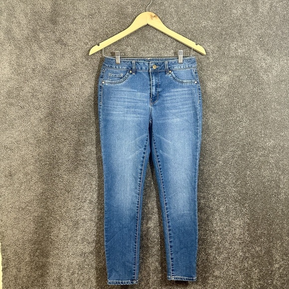 D. Jeans Womens Skinny Jeans Blue Mid Rise Stretch Casual Soft Denim 6 Y2k Chic - Picture 1 of 6